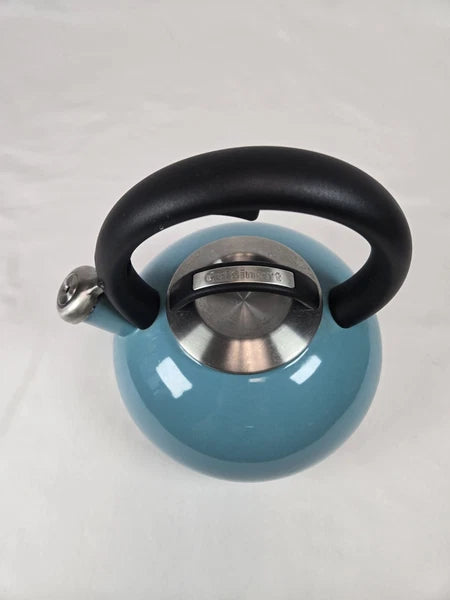 Cuisinart Tea Pot Kettle 2.5 Qt or 20 Cups Teal Enameled w/ Silver Lid