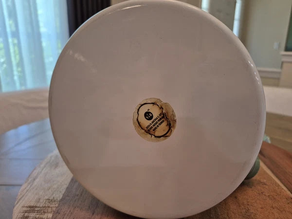 White Enamel Whistling Tea Kettle Gold Apple Garland 1999 Via Ancona