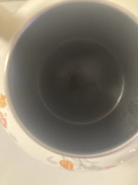 World Market White Orange Floral Pattern Oven Safe Tea Pot Kettle