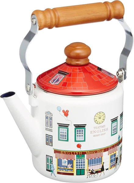 Fuji Enamel Kettle IH Compatible 1.2 L Enamel Kettle Merry Shop Red MM-1.2K S