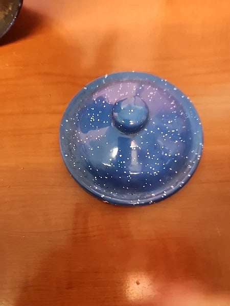 Vintage Antique Speckled Enamelware Teapot Tea Kettle Primitive Rustic Farmhouse