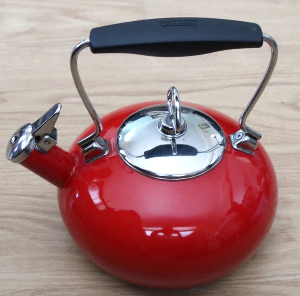 Chantal Whistling Tea Kettle Teapot Red Cherry Enamel 2qt Pre Owned