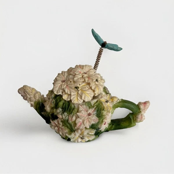 Mini 2” floral, butterfly tea posts set of 3