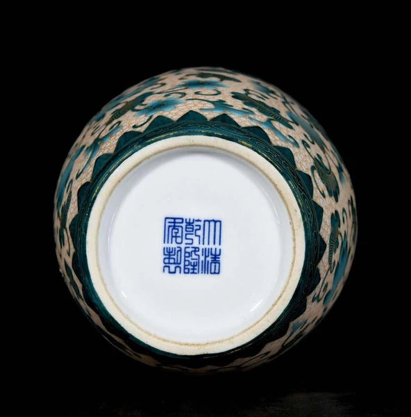 Qianlong Signed Old Chinese Colour Enamel Vase W/flower N3726