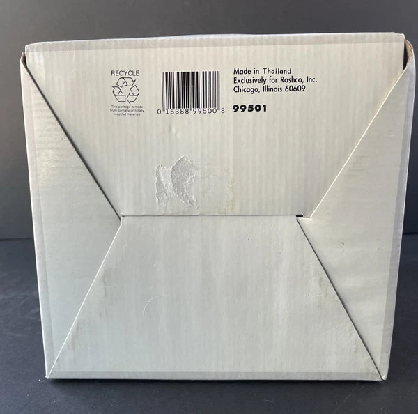 Roshco Enamel 3 Quart Santa Clause Whistling Teapot Kettle w/ Box