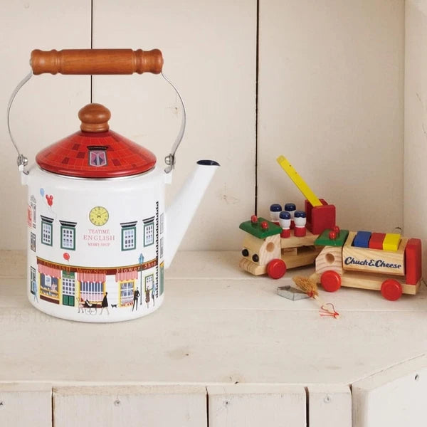 Fuji Enamel Kettle IH Compatible 1.2 L Enamel Kettle Merry Shop Red MM-1.2K S