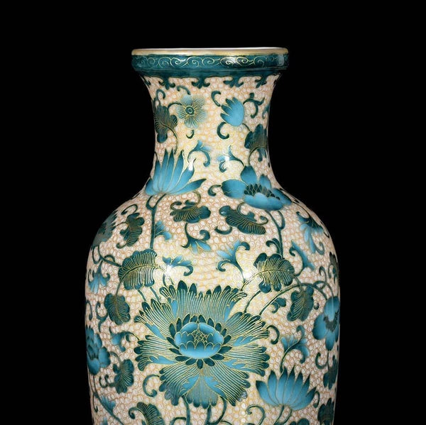 Qianlong Signed Old Chinese Colour Enamel Vase W/flower N3726