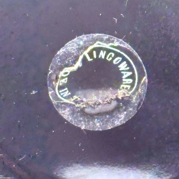 Lincoln Ware Black Enamel Tea Kettle Wood Handle 7" Diameter