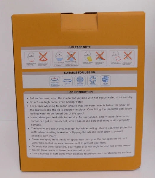 Supreme Novelty Enamel 2.4 Quart Whistling Stovetop Tea Kettle, Bee Hive *NEW*