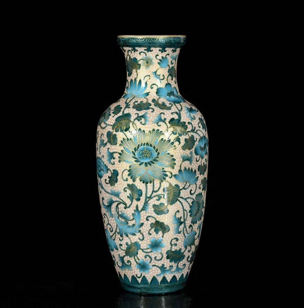 Qianlong Signed Old Chinese Colour Enamel Vase W/flower N3726