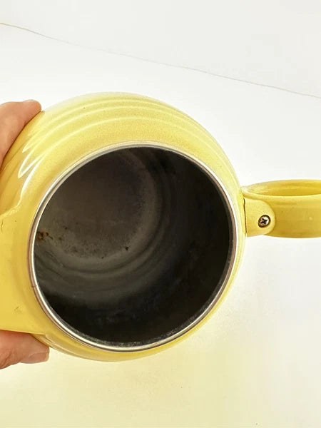 Fiestaware Enamel on Metal Yellow Insulated Teapot By Copco for Homer Laughlin