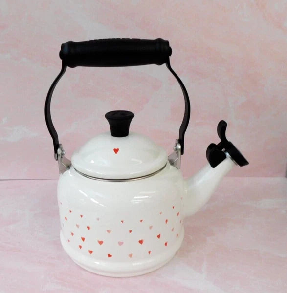 Le Creuset L'Amour Collection 1.25 Quart Demi Kettle with Heart Applique - NEW