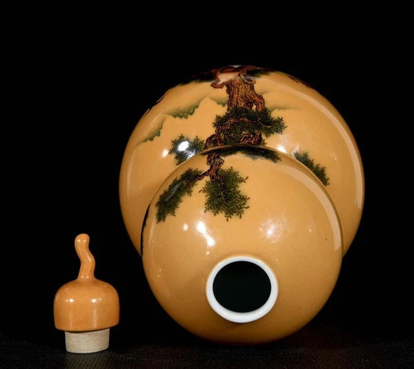 37CM Qianlong Signed Old Chinese Colour Enamel Vase W/cock N3324