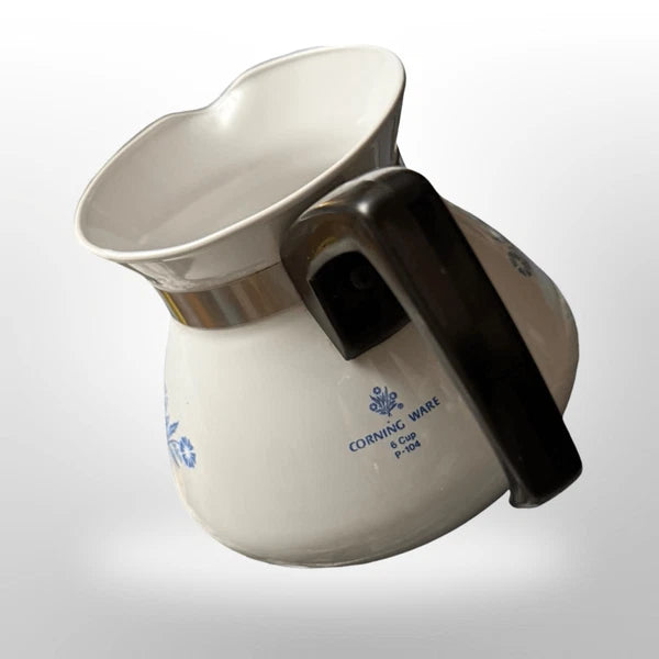 Vintage Corning Ware Blue Cornflower 6 Cup Tea Pot With P-104 Backstamp