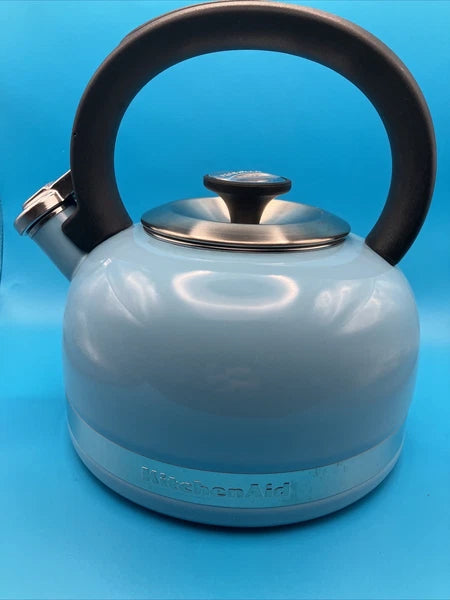 Kitchen Aid 2 Quart Empire Red Enamel Tea Kettle Whistling Stove Top