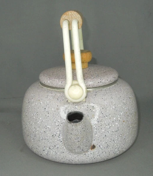 Vintage Granite / Enamel Ware purple Gray Speckled Coffee / Tea Pot Kettle 6”