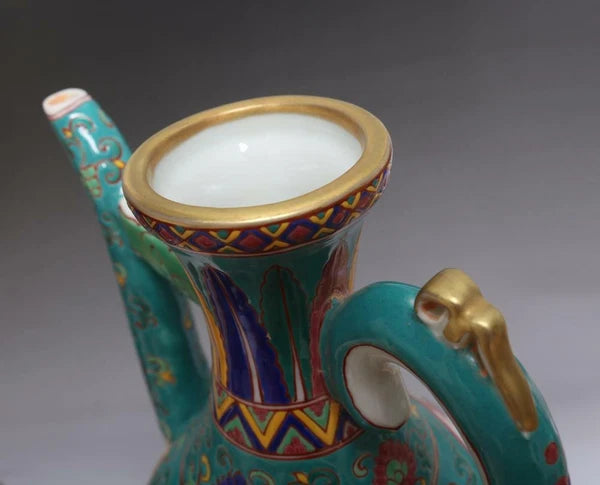 OLD LARGE RARE CHINESE PORCELAIN CLOISONNE TEAPOT XUANDE MARKED 23CM E170