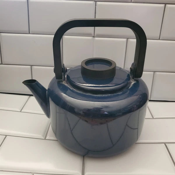 Mid century modern vintage Dansk Gunnar Cyren tea pot kettle early 70s enamel