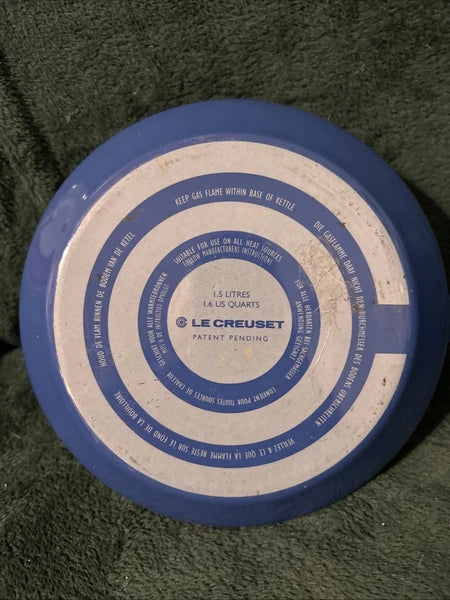LE CREUSET Zen Tea Kettle Teapot Blue Enamel Retro Style 1.6 US Quarts/1.5 Liter