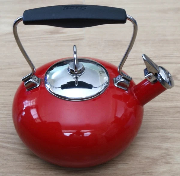 Chantal Whistling Tea Kettle Teapot Red Cherry Enamel 2qt Pre Owned