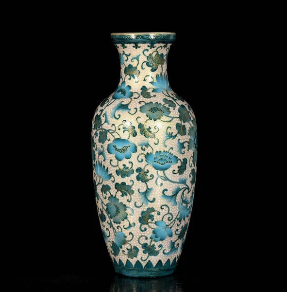Qianlong Signed Old Chinese Colour Enamel Vase W/flower N3726