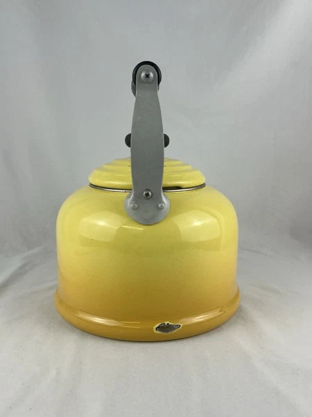 HTF Le Creuset Enamel Tea Kettle 2.2QT Yellow Ombré Nectar