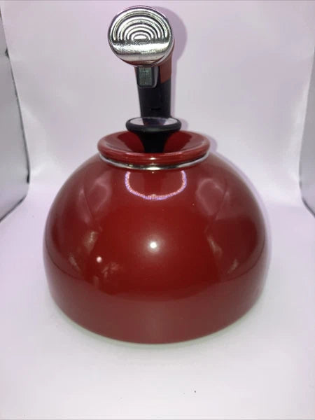 Circulon Whistling Stove Top Kettle Enamel On Steel 2 Qt Coffee Tea Pot Server