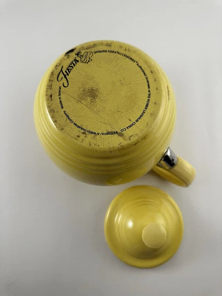 Fiestaware Enamel on Metal Yellow Insulated Teapot By Copco for Homer Laughlin