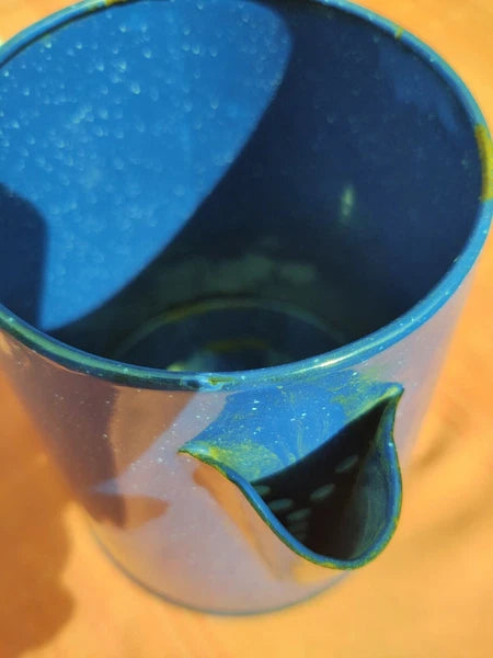 Blue Speckled Enamel Farmhouse Tea Pot