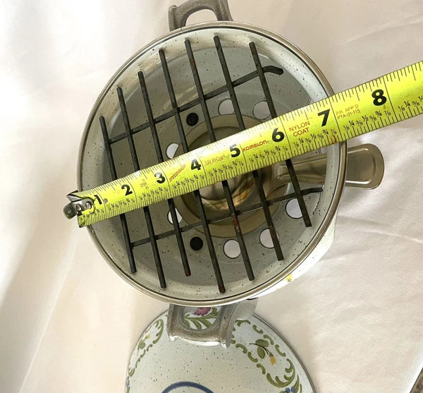 RARE SET - Vintage ASTA Enamel Cookware Teapot, Casserole Pot, & Fondue Set