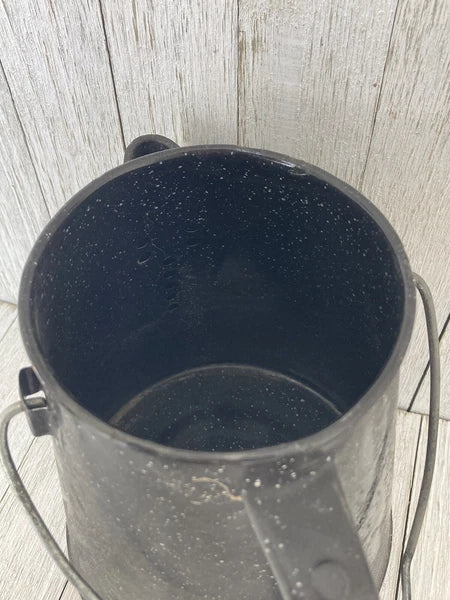 Black Enamelware Enamel Coffee Pot Camping Cowboy Speckled Farmhouse -NO LID