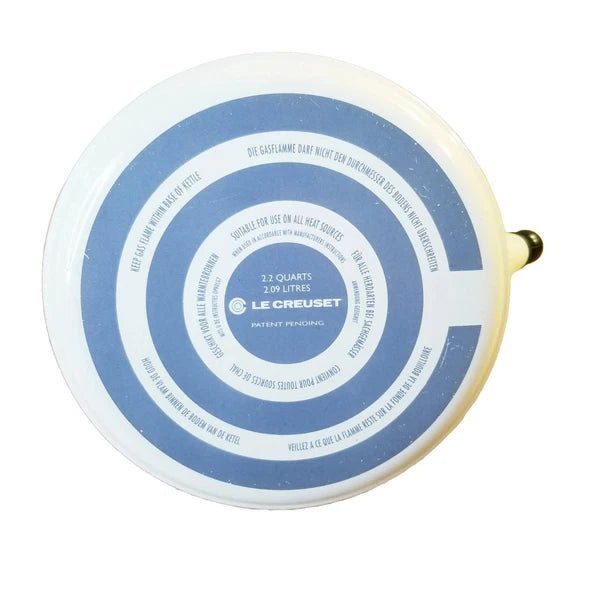 Le Creuset 2.2 Qt Tea Kettle White Enamel On Steel 2.09 Liter Removable Whistle