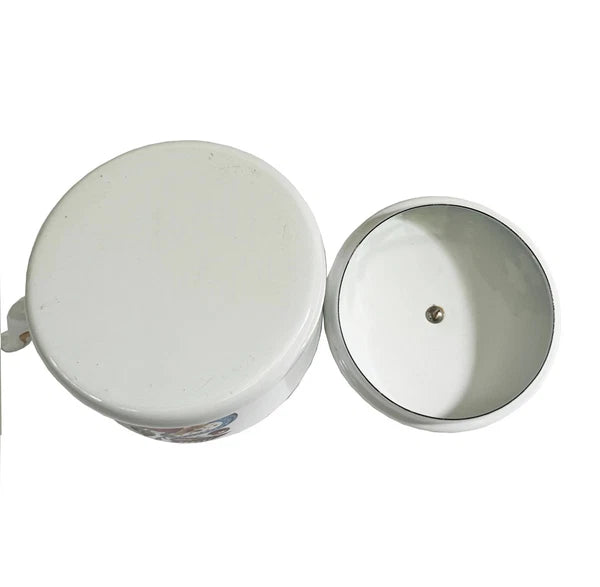 GEORGES BRIARD Tea Kettle Enamelware Fruit Vegetables Gold Accents Mid Century