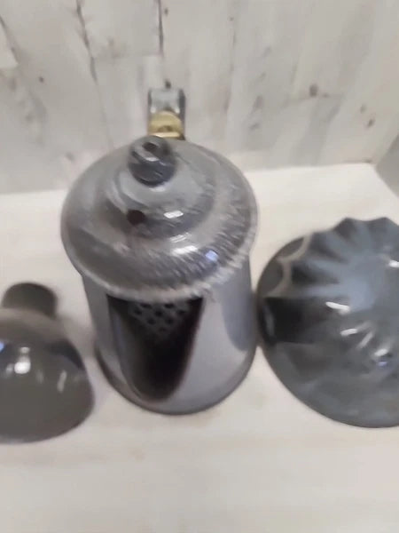 Stunning Vtg Grey Enamel Splatterware Lot Agate Can. Spout Teapot Bundt Pan Farm