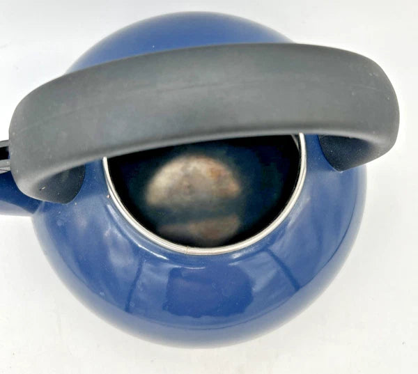 Circulon Whistling Tea Pot Kettle  Blue Enamel 1.5 Quart With Lid