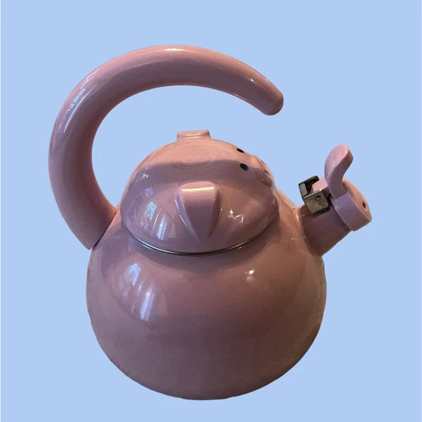 SUPREME HOUSEWARES Gourmet Pink Pig Enamel-on-Steel Whistling Kettle, Never Used