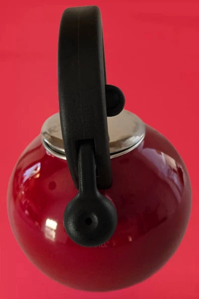 Vintage Silverstone Red Tea Kettle Height 10 inch Width 11 inch Read