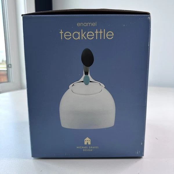 Vintage Michael Graves Design Tea Kettle (White Enamel) New In Box