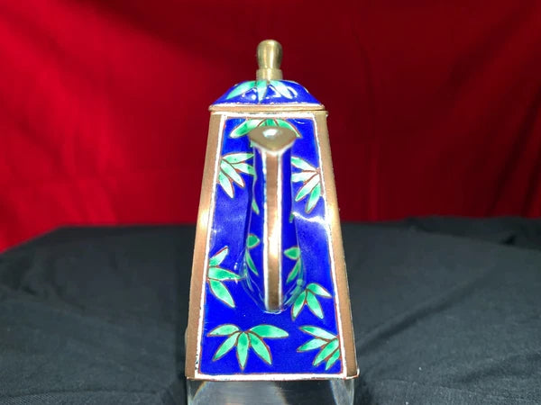 John Clementson Miniature Brass and Enamel Teapot with Panda