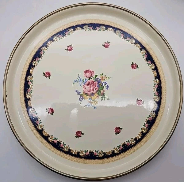 VTG 1960's Asta Fissler Enamelware 7 Piece Set Lidded Terrine Kettle Warmer Tray