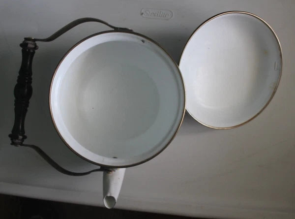 Dar Collection Tea Pot white with fruit and berry pictures on it.