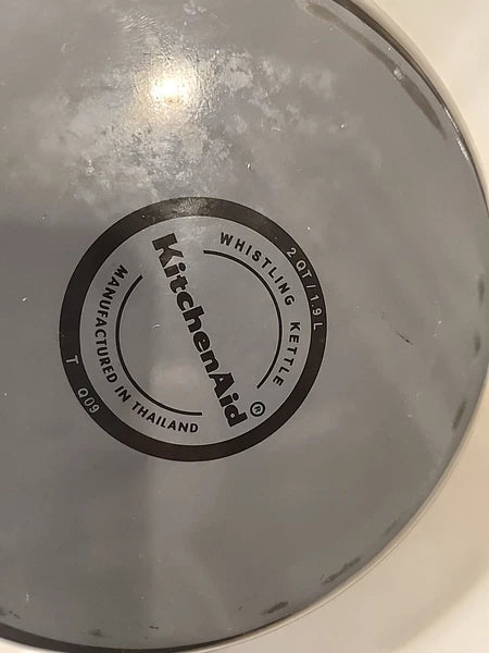 KitchenAid 2 Quart Whistling Kettle, Whistling Teapot, Black Enamel