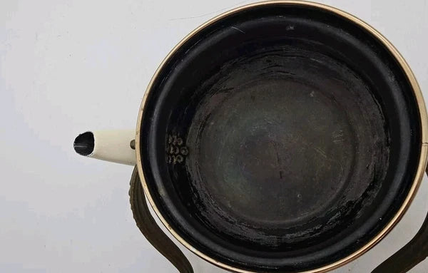 VTG 1960's Asta Fissler Enamelware 7 Piece Set Lidded Terrine Kettle Warmer Tray