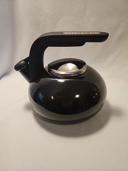 KitchenAid 2 Quart Whistling Kettle, Whistling Teapot, Black Enamel