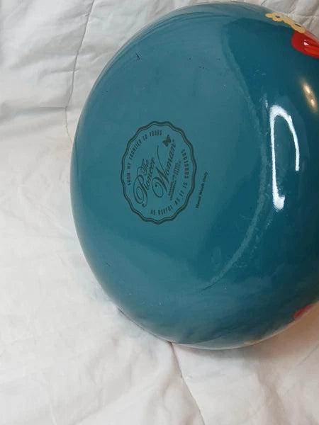 The Pioneer Woman Dazzling Dahlias Enamel Steel Teal 1.9 Quart Tea Kettle Pot