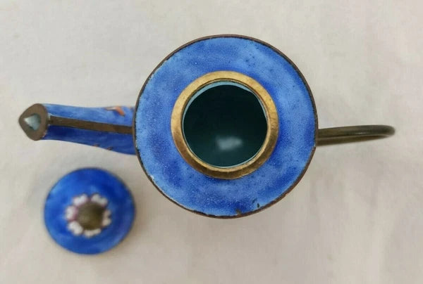 Empress Arts Miniature Enamel Teapot Ocean Sea Fish