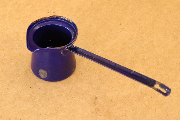 Vintage Enamel Pot Vintage Cookware Camping Dish Coffee Pot Marked 1958.