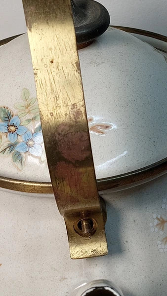 Vintage Mikasa Grande Chef Day Dreams  2.5. Qt Enamel Tea Kettle Japan UN704