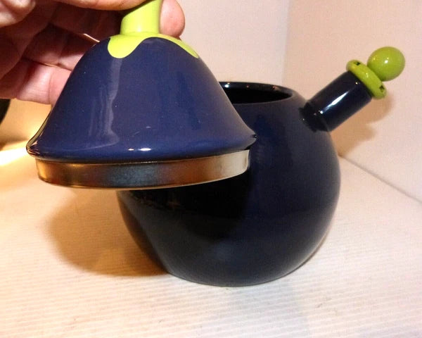 Vintage Copco Eggplant Enamel Whistling Tea Kettle  Beautiful Condition
