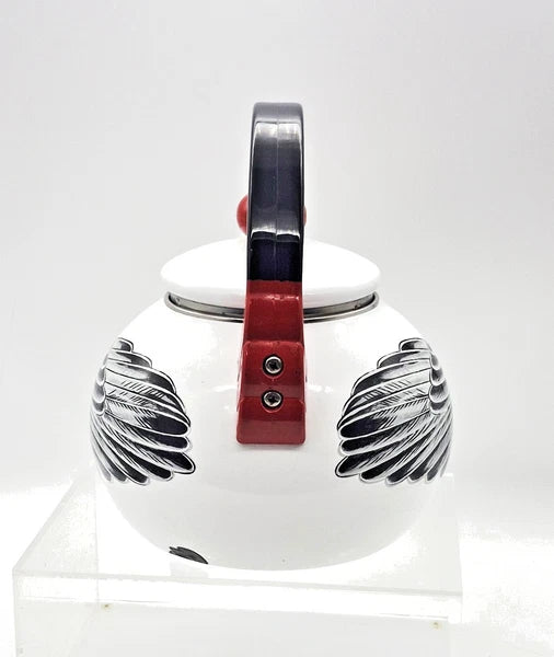 VTG M. Kamenstein Chicken Enamel Tea kettle Pot " Distressed For Display Only"